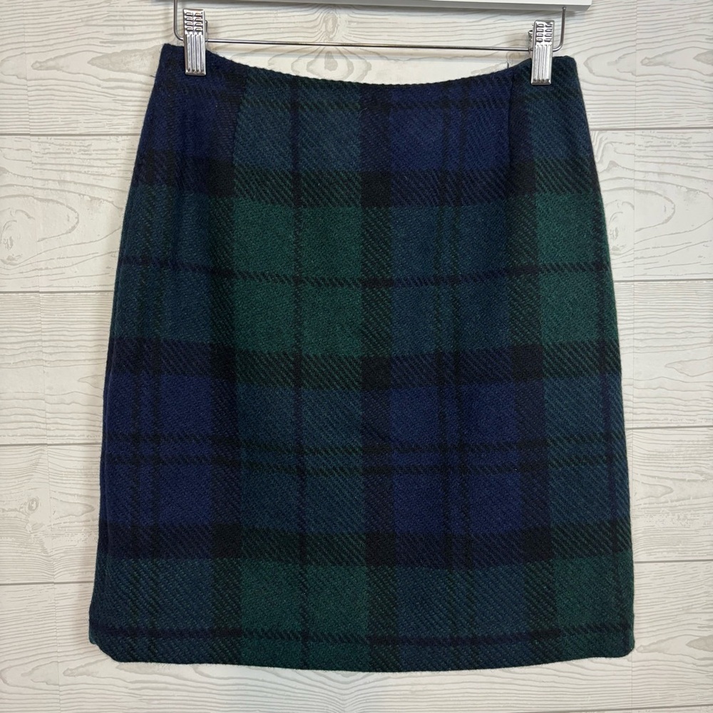 Eddie Bauer Blue and Green Plaid Skirt